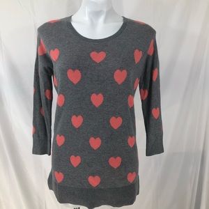 Banana republic, long sleeve heart sweatshirt